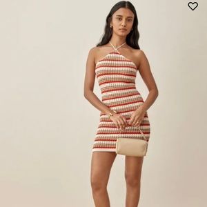 Reformation Martel Open Knit Mini Dress